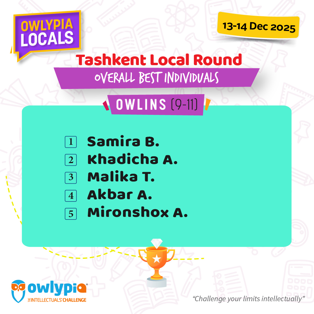 Owlypia competition results showing student achievements and awards ceremony