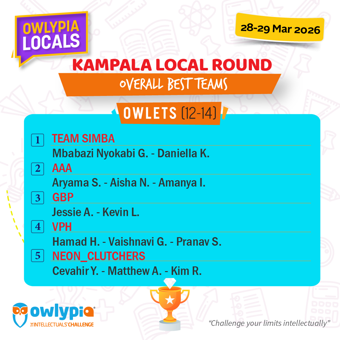 Owlypia competition results showing student achievements and awards ceremony